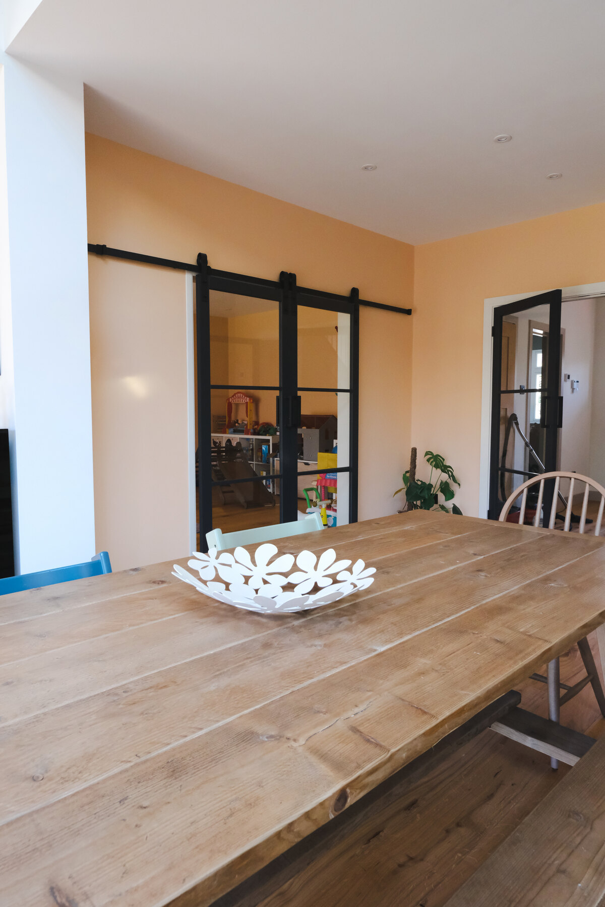 Open-plan family area in the renovated home at Bell Barn Road, Bristol