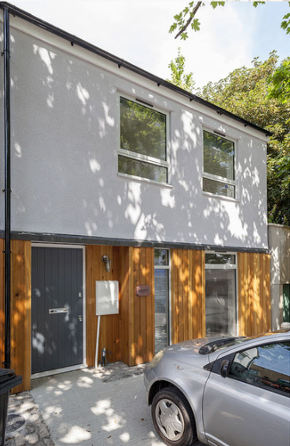Front elevation highlighting architectural details at Dove Street, Bristol