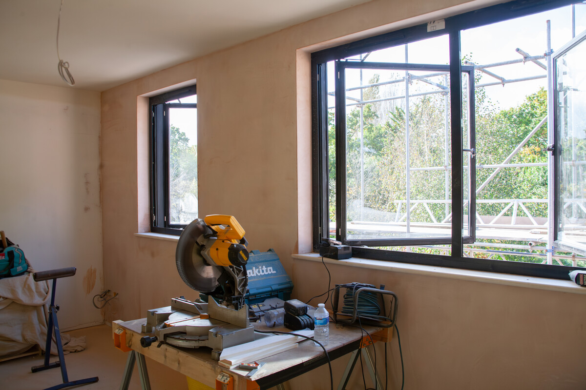 Living space during renovation at Bell Barn Road, Bristol