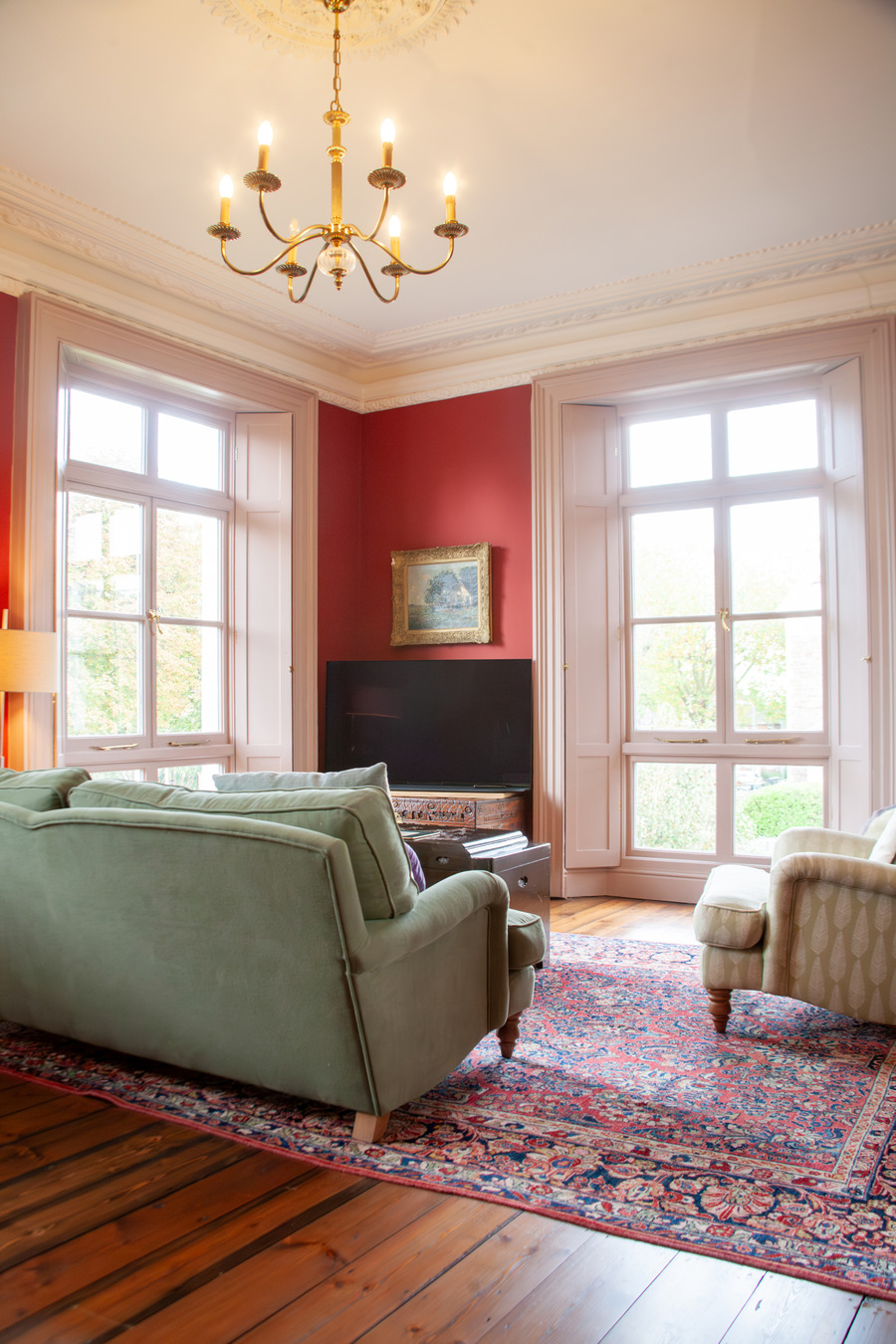 Sitting room in the Durdam Lodge renovation, The Downs, Bristol.
