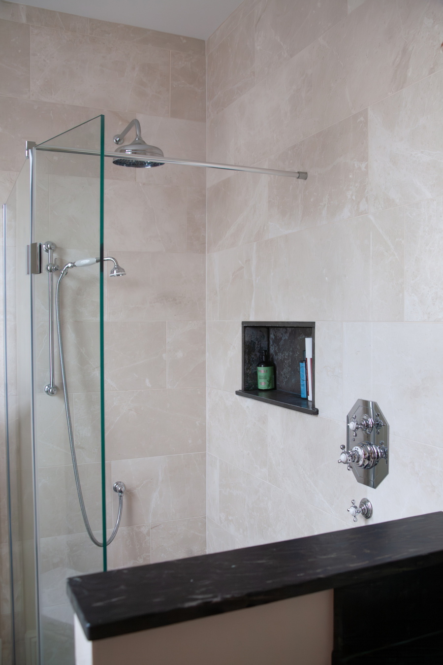 Bathroom interior in the Durdam Lodge renovation, The Downs, Bristol.