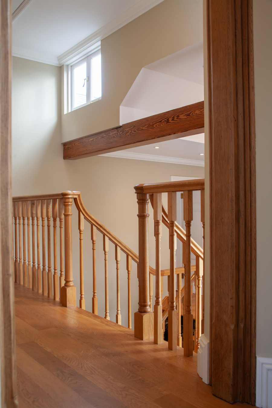 Staircase detail in the Durdam Lodge renovation, The Downs, Bristol.