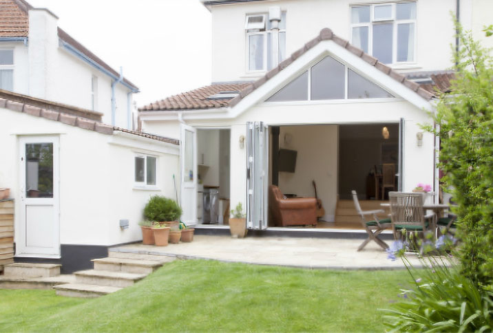 Finished exterior showing open-plan living at Brean Down, Henleaze, Bristol