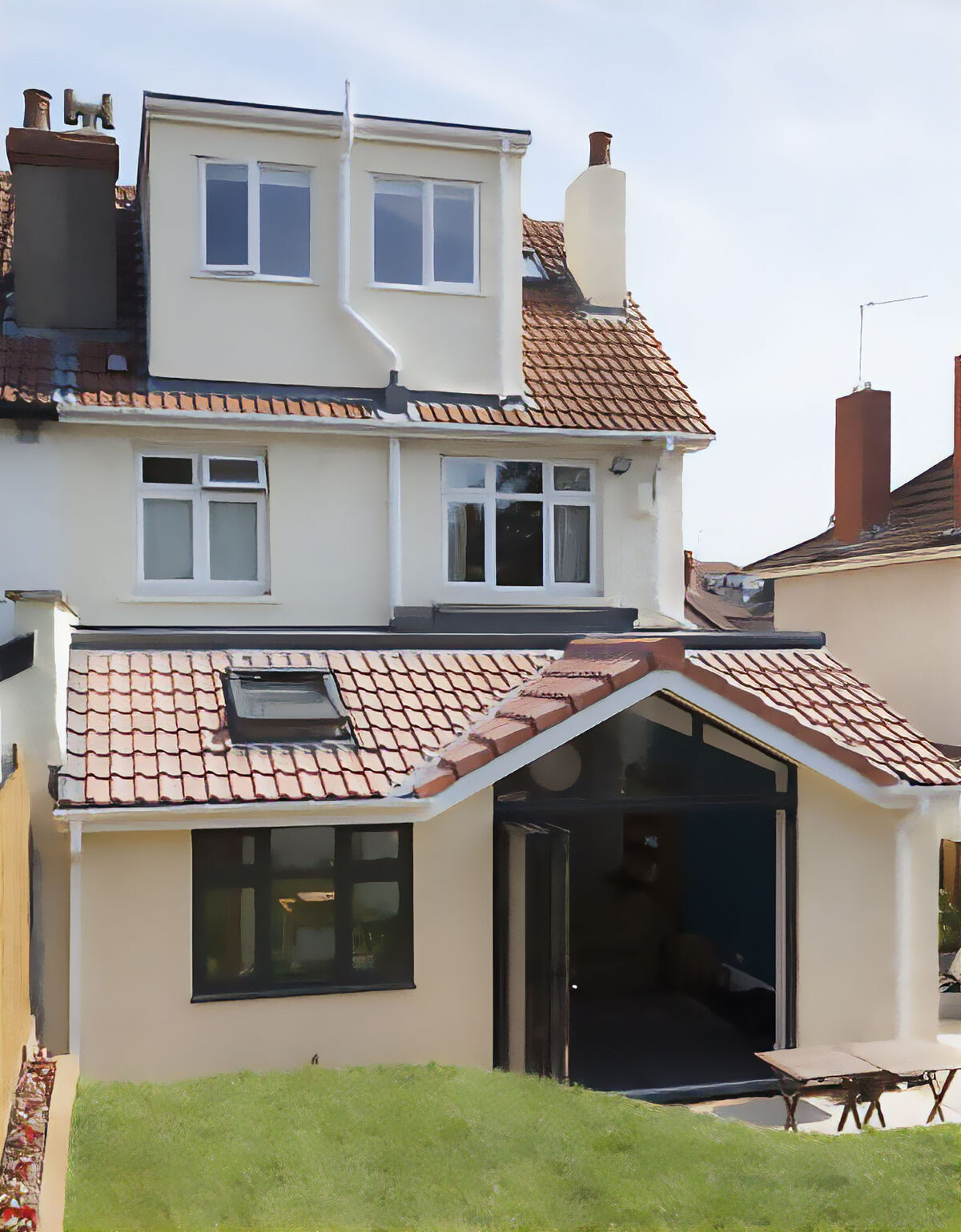Rear exterior highlighting the loft conversion at Halsbury Road, Redland, Bristol
