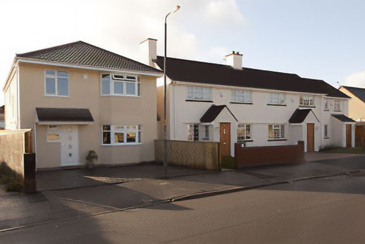 Angled exterior view of the new homes at Abbots Avenue, Hanham, Bristol