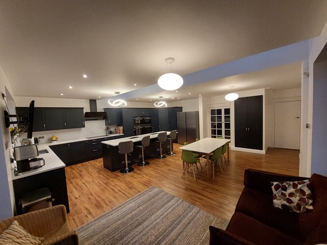 Modern kitchen space in the extended home at Stoke Paddock Road, Bristol