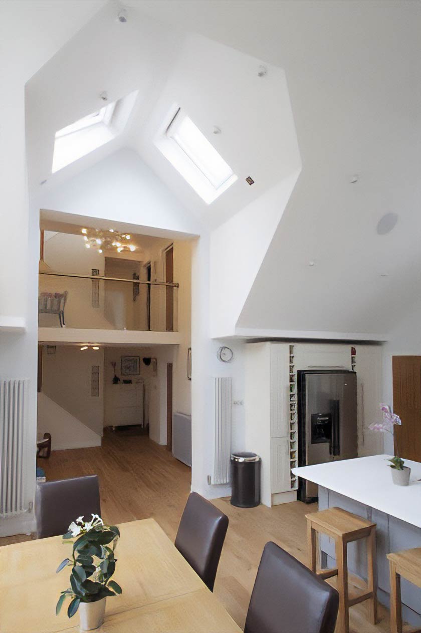 Interior view of the refurbished and extended home at Brean Down, Henleaze, Bristol