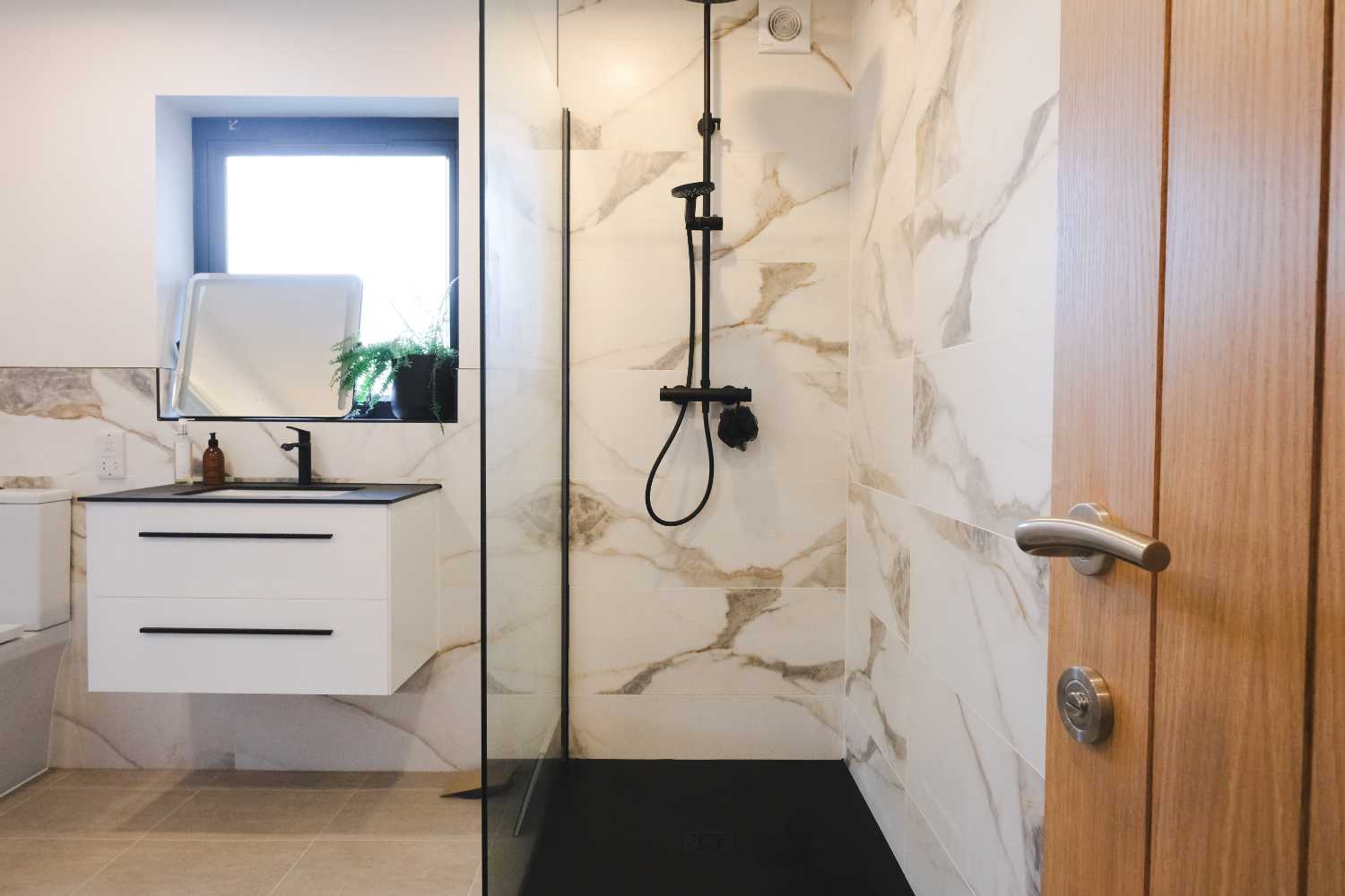 Finished bathroom area in a barn conversion, Abbots Leigh, Bristol