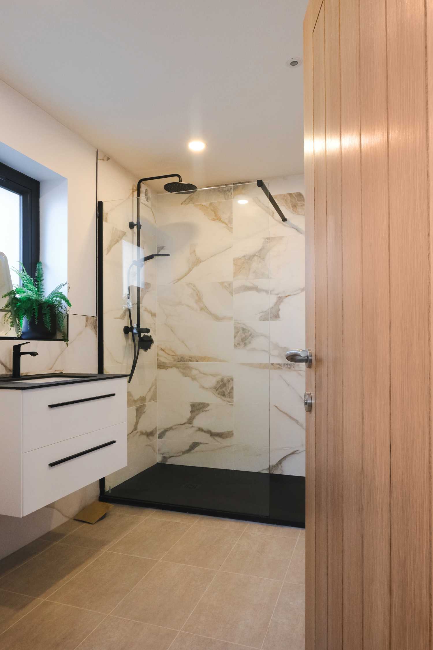Modern bathroom space in a barn conversion, Abbots Leigh, Bristol