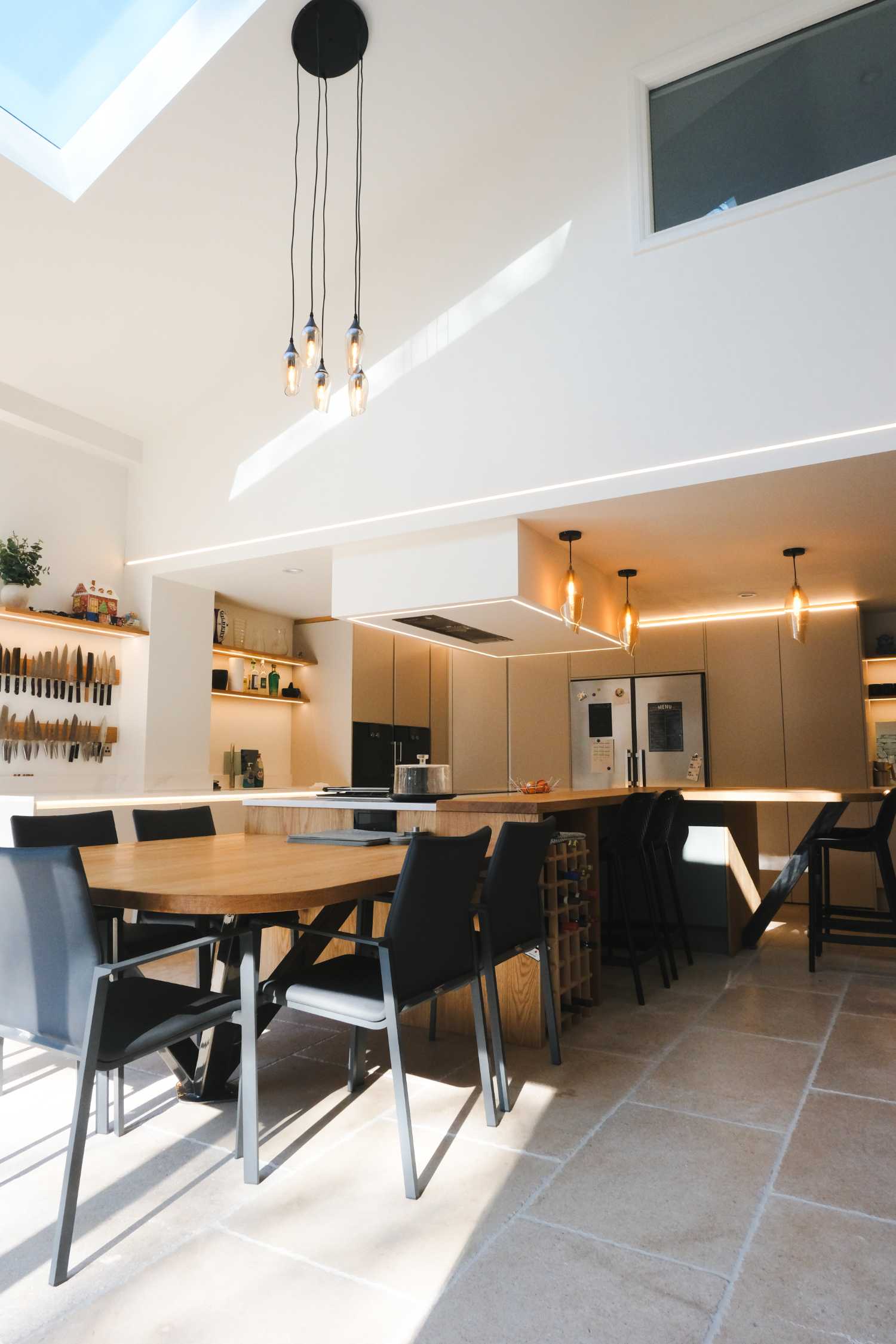 Kitchen and interior of a barn conversion in Abbots Leigh, Bristol