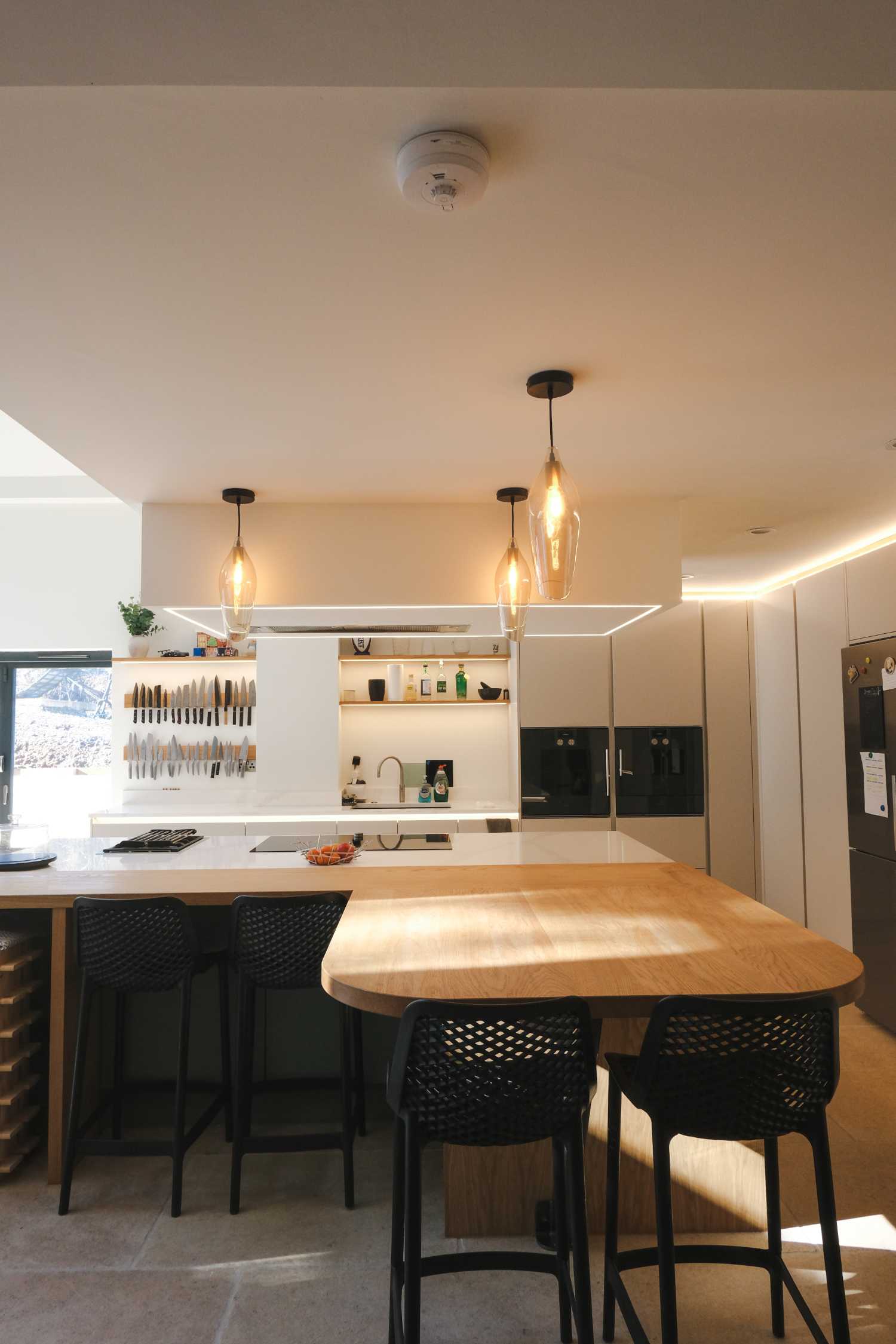 Kitchen and interior of a barn conversion in Abbots Leigh, Bristol