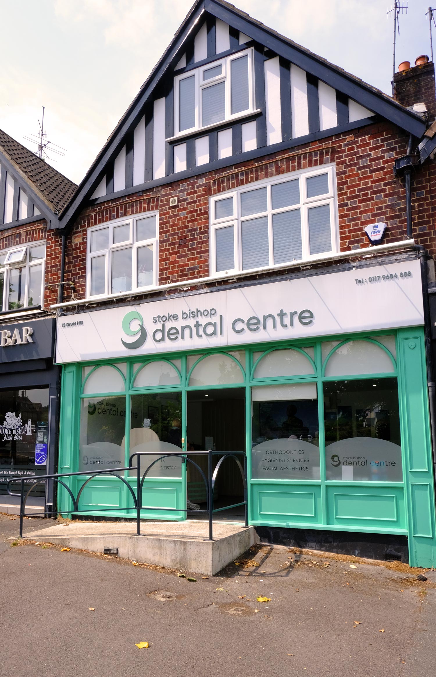 Front view of dental practice redesign in Stoke Bishop, Bristol, project managed by Foley Allan