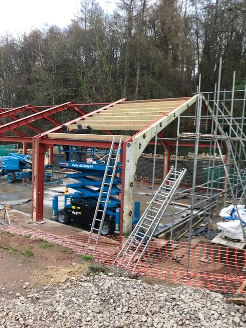 Building works at the barn site in Abbots Leigh, Bristol