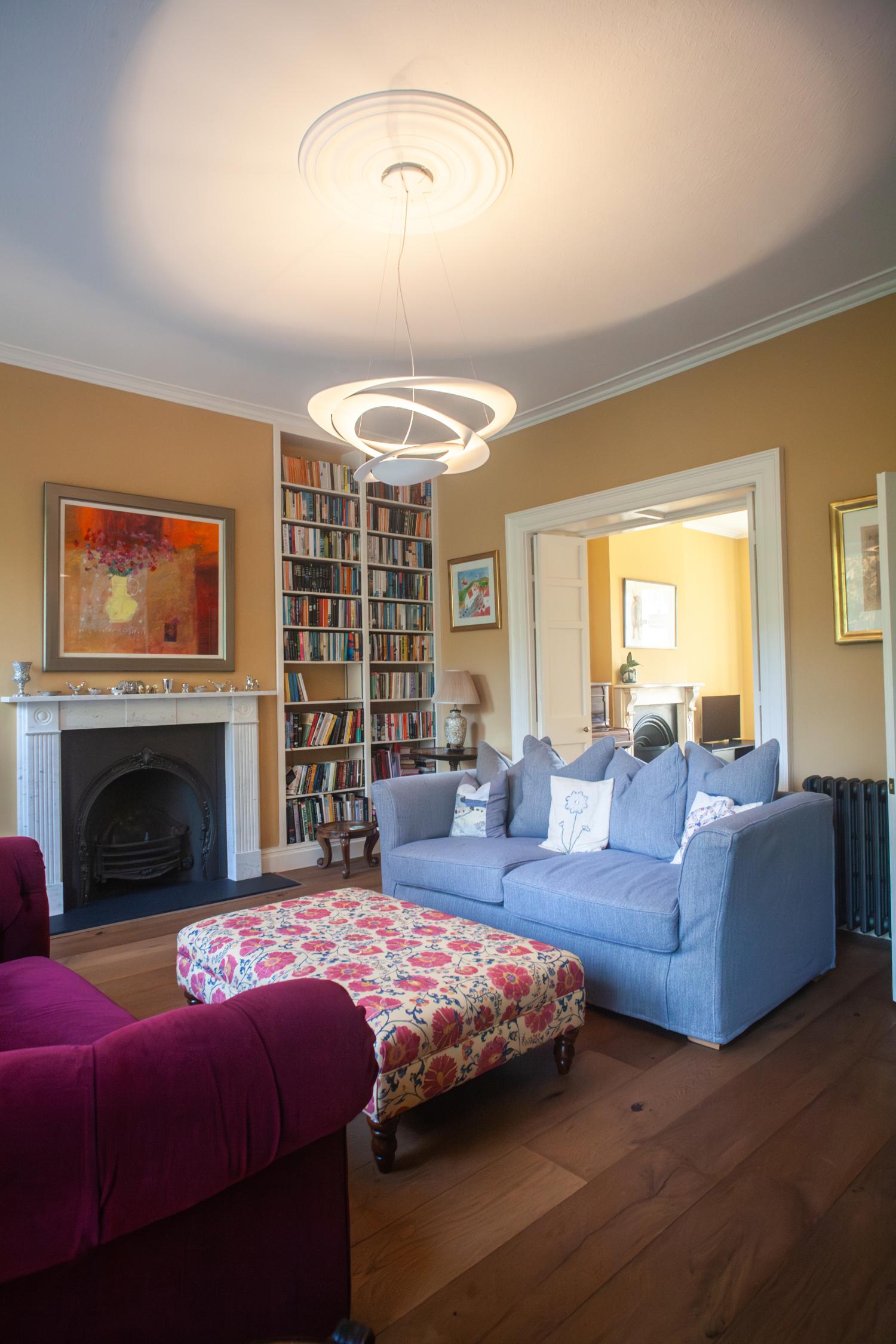 Interior view of refurbished rooms at Beaufort Buildings, Clifton, Bristol