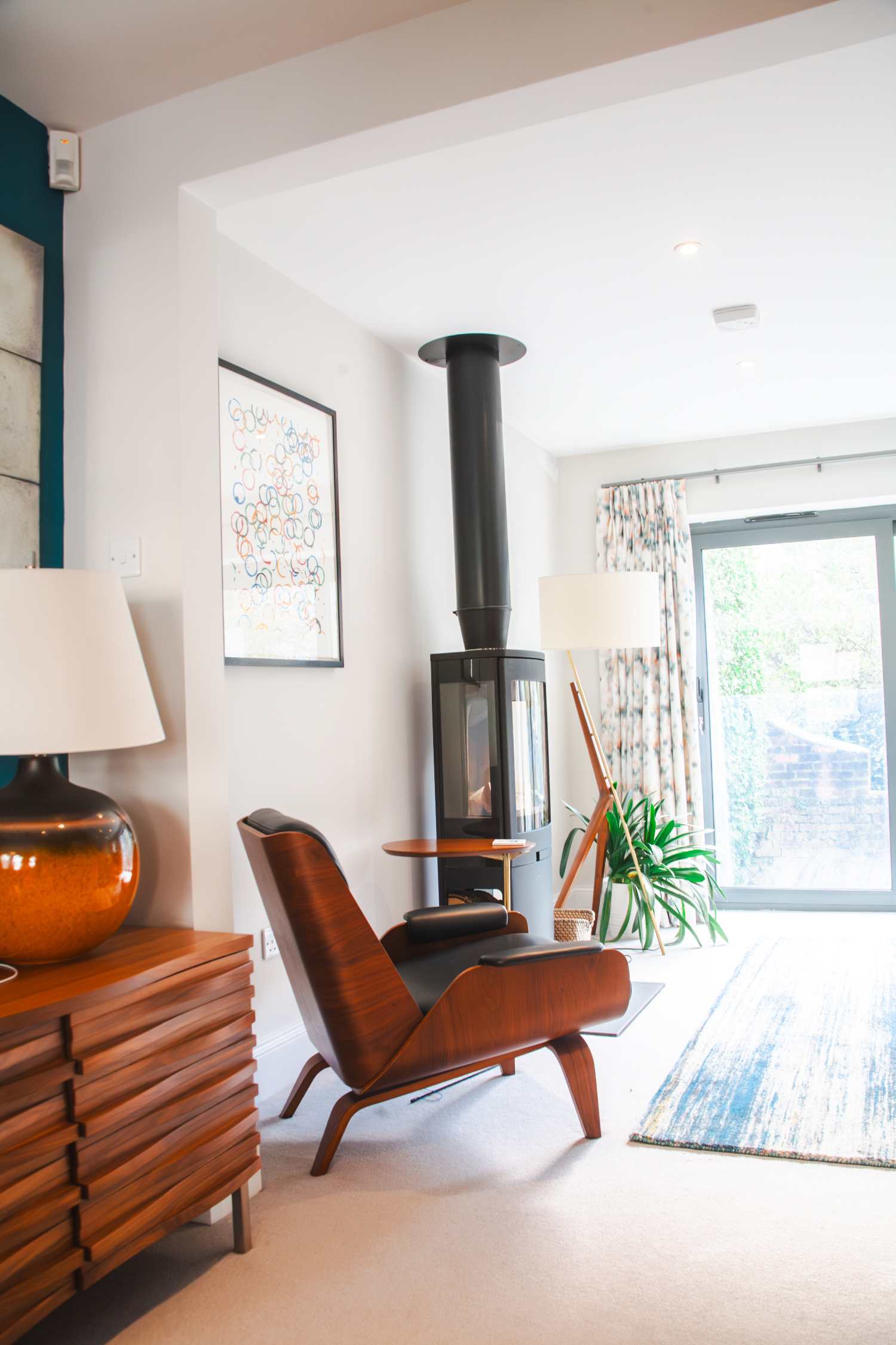 Open plan area inside the renovated home at Princess Victoria Street, Clifton, Bristol