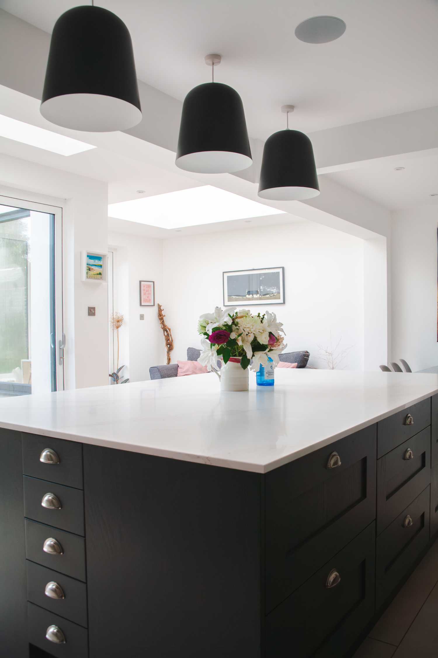 Living and dining area in the Hazelwood Road home, Sneyd Park, Bristol