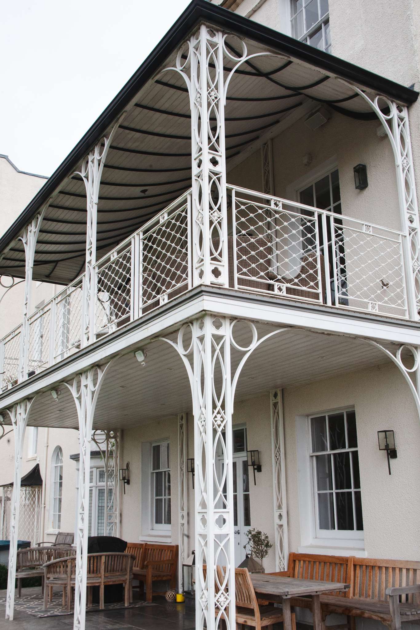 Exterior highlighting restored architectural features, Georgian house, Clifton Village, Bristol